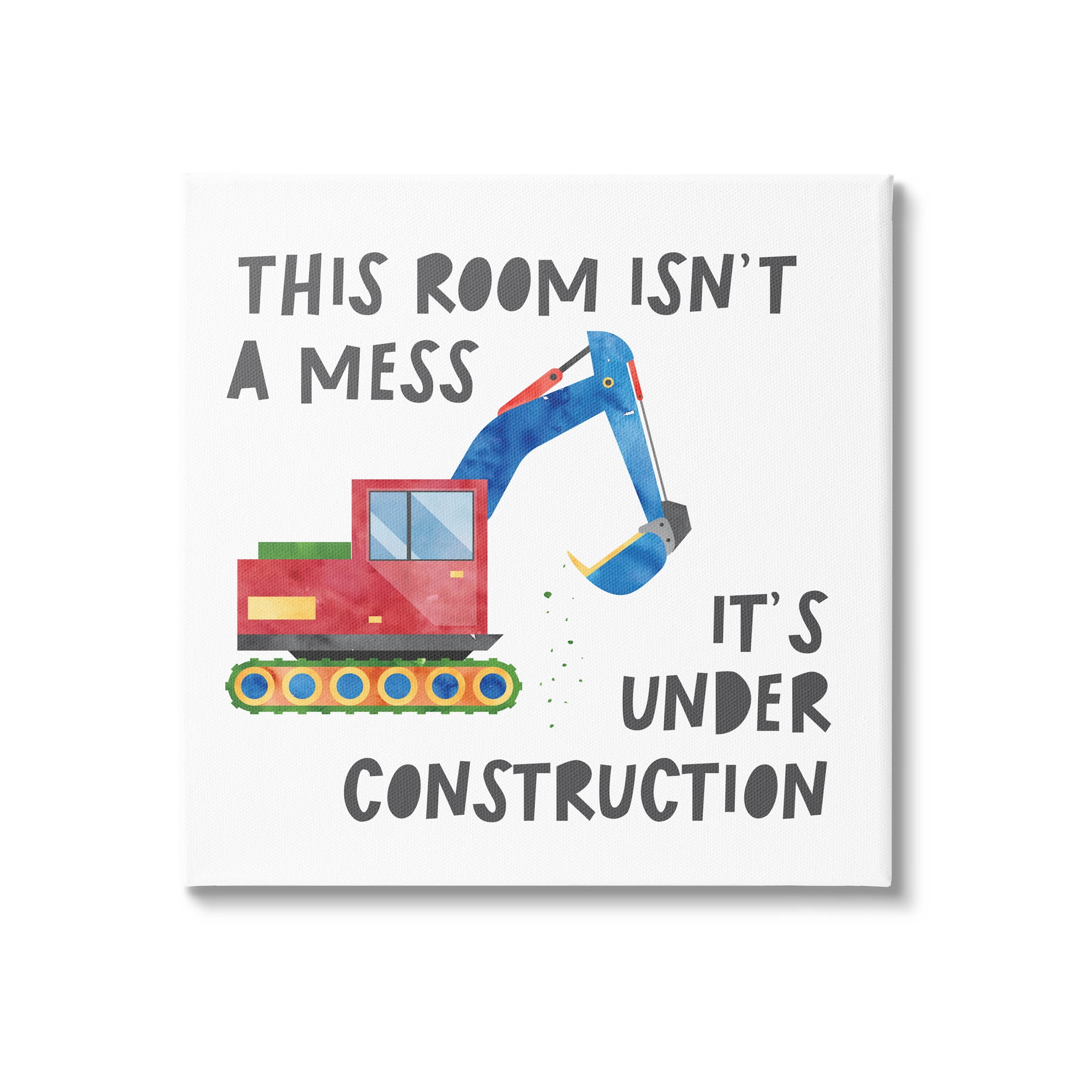 Stupell Industries This Room Is Under Construction Phrase Graphic Art Gallery Wrapped Canvas Print Wall Art, Design by Jennifer McCulley