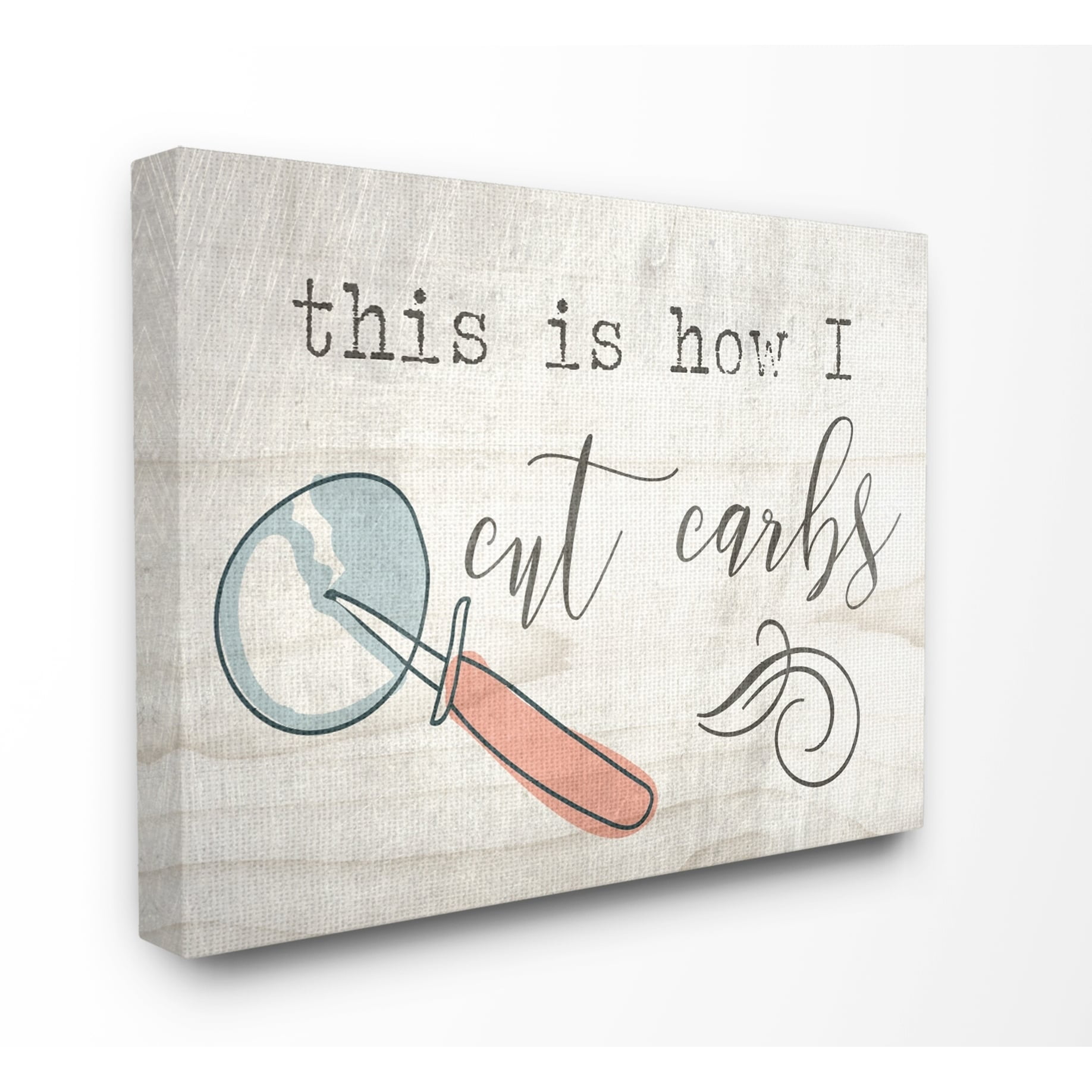 Stupell Industries This is How I Cut Carbs Novelty Painting Gallery Wrapped Canvas Art Print Wall Art, 16 x 20