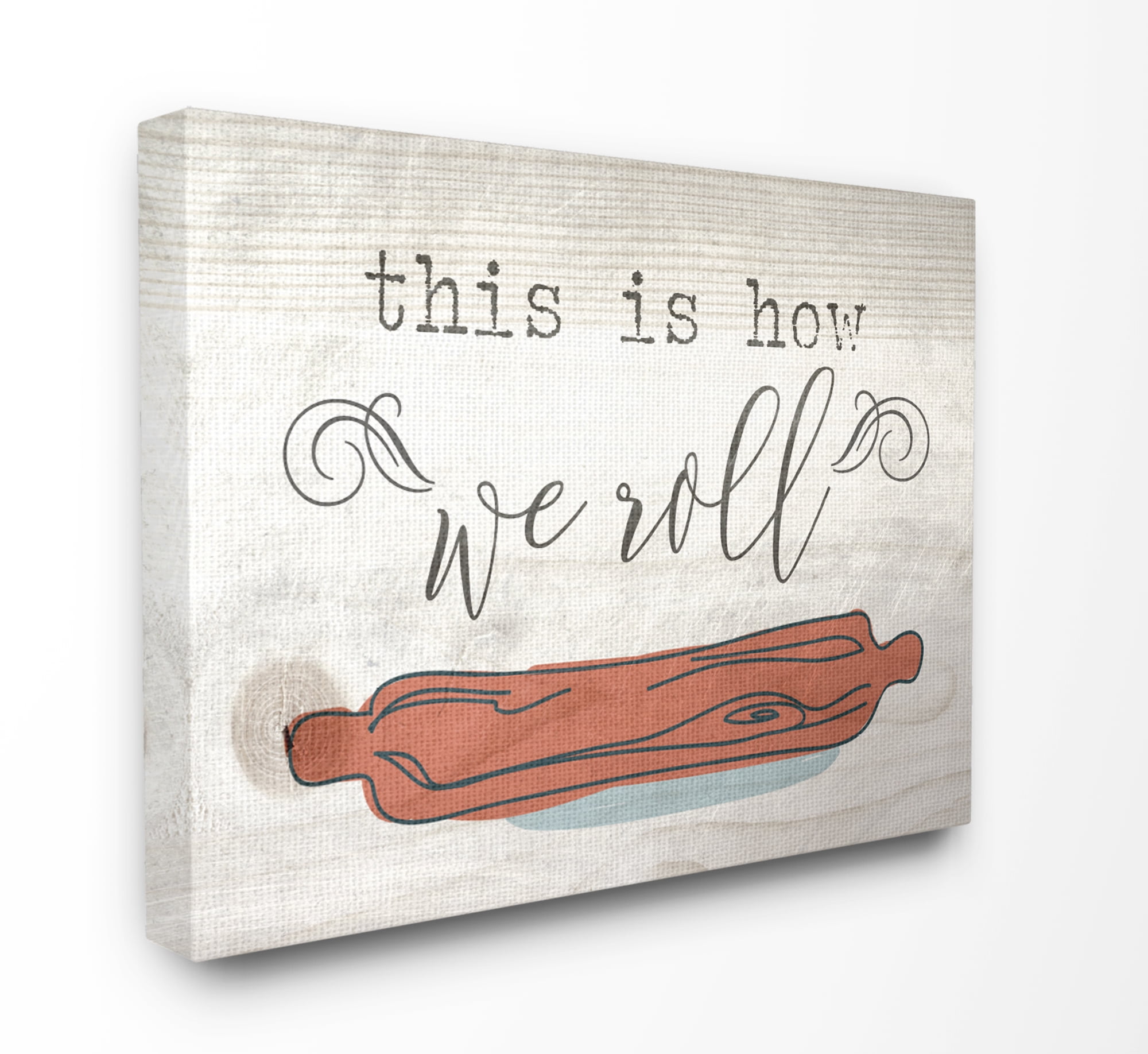 Stupell Industries This is How We Roll Rolling Pin Novelty Painting Gallery Wrapped Canvas Art Print Wall Art, 30 x 40