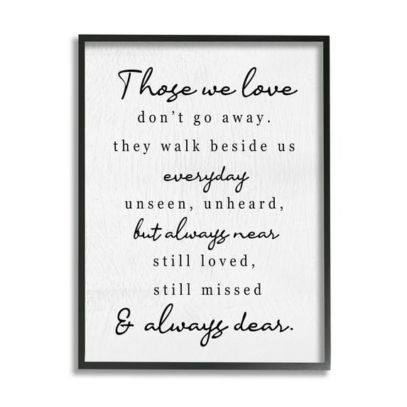 Stupell Industries Those We Love Poem Inspirational Painting Black Framed Art Print Wall Art, 24 x 30