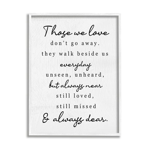 Stupell Industries Those We Love Poem Inspirational Painting White Framed Art Print Wall Art, 16 x 20