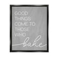 thumbnail image 1 of Stupell Industries Those Who Bake Kitchen Phrase Graphic Art Jet Black Floating Framed Canvas Print Wall Art, Design by Lil' Rue, 1 of 6