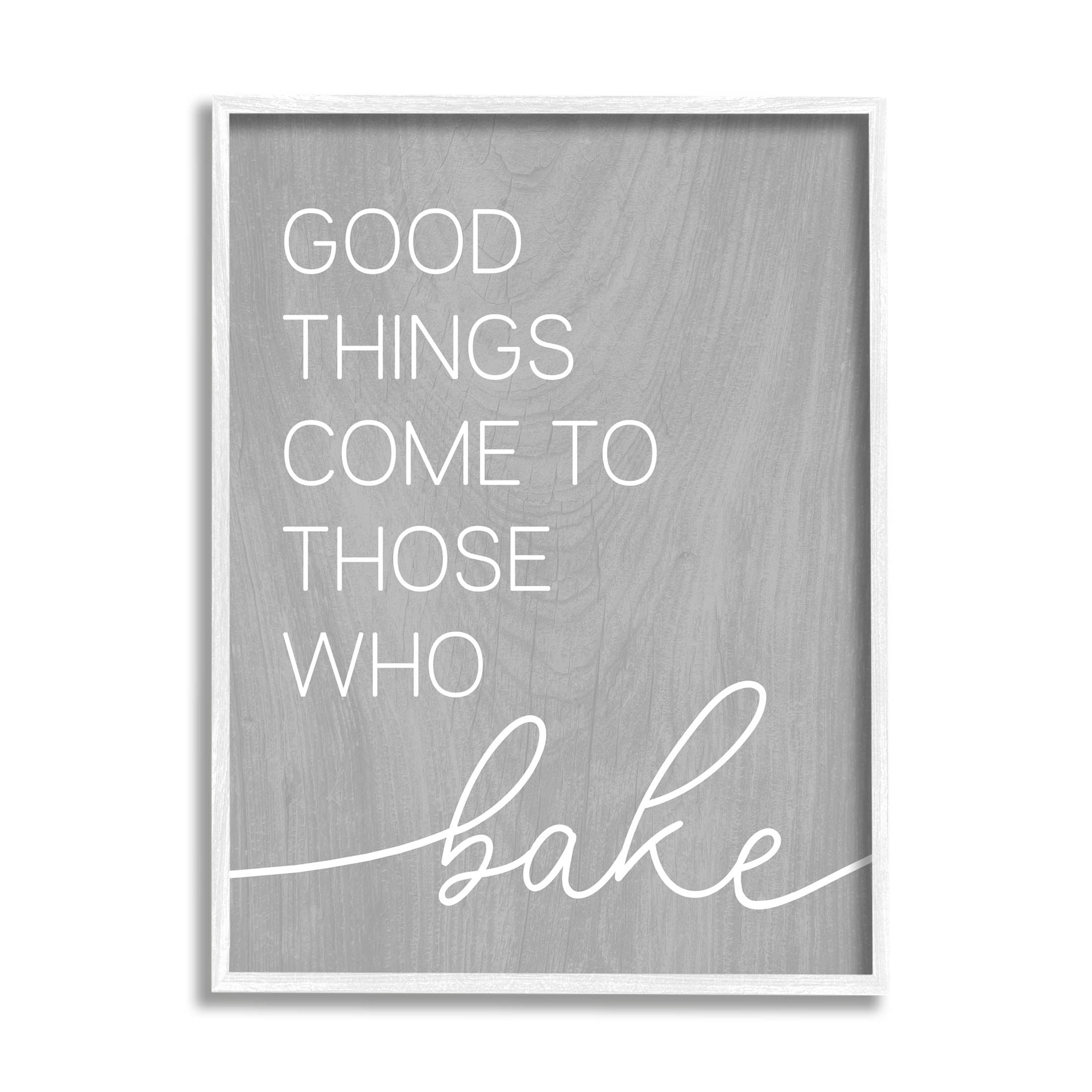 Stupell Industries Those Who Bake Kitchen Phrase Graphic Art White Framed Art Print Wall Art, Design by Lil' Rue