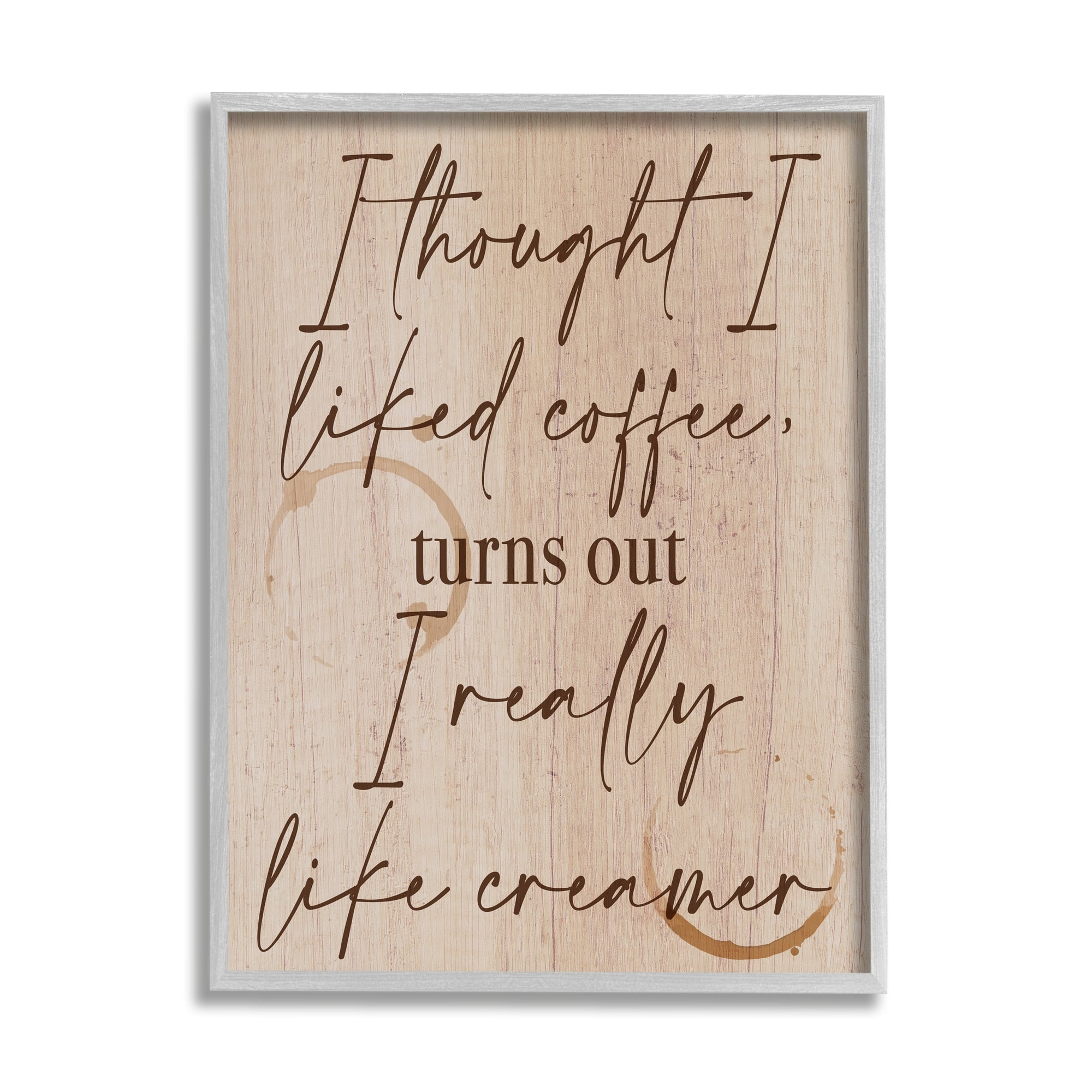 Stupell Industries Thought I Liked Coffee Phrase Food & Beverage Painting Gray Framed Art Print Wall Art