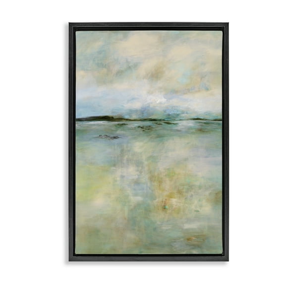 Stupell Industries Thoughtful Abstract Horizon Black Framed Floater Canvas Wall Art design by G.A. Hickman, 31 x 21