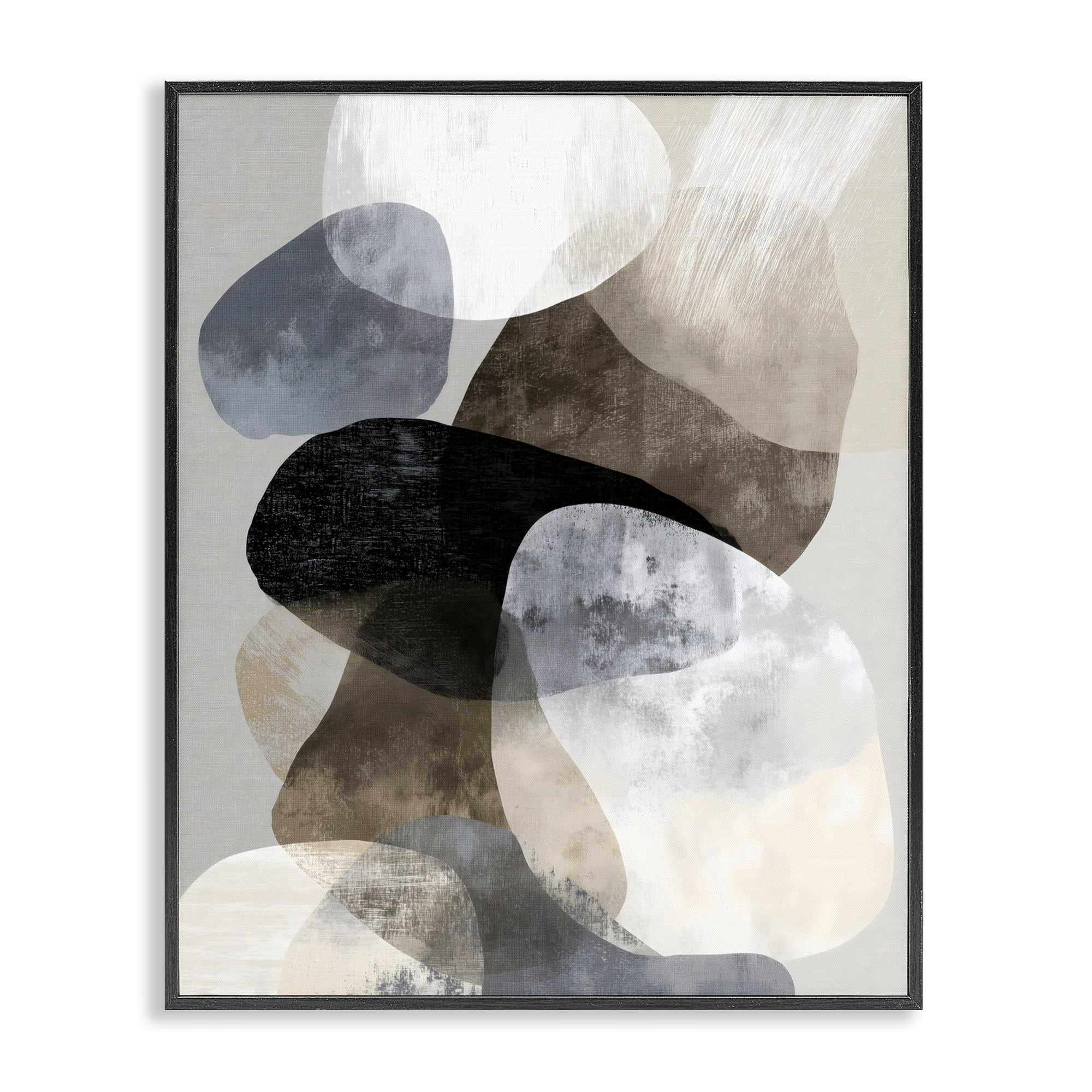 Stupell Industries Thoughts In Muted Layers Black Framed Giclee Art, design by Ink Drop Loft