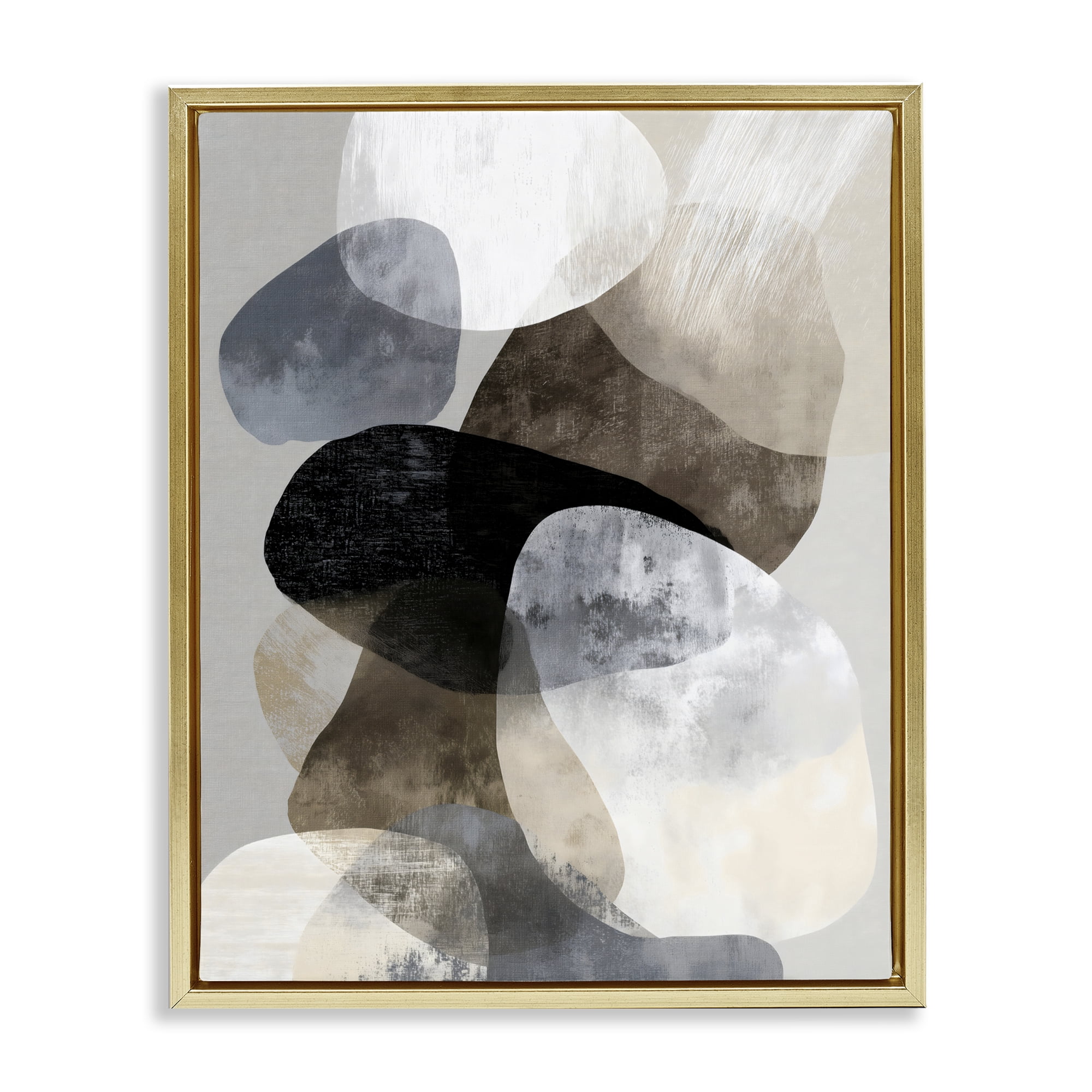 Stupell Industries Thoughts In Muted Layers Gold Framed Floater Canvas Wall Art, design by Ink Drop Loft
