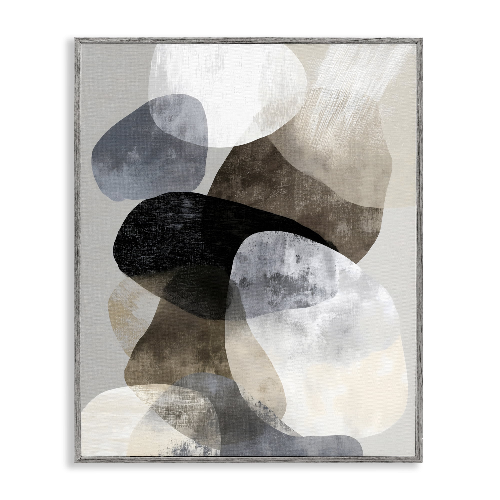 Stupell Industries Thoughts In Muted Layers Gray Framed Giclee Art, design by Ink Drop Loft