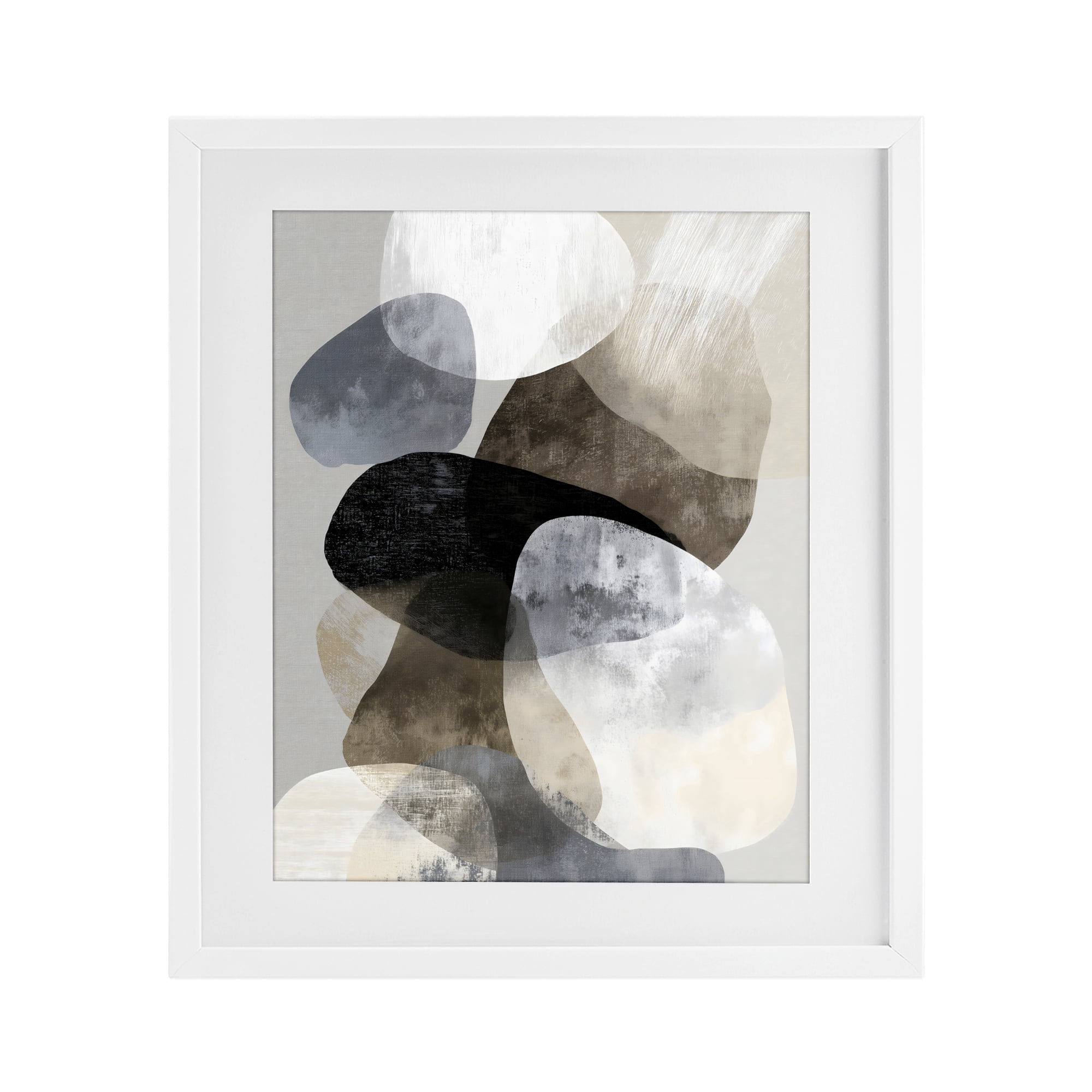 Stupell Industries Thoughts In Muted Layers White Framed Print Under Glass, design by Ink Drop Loft