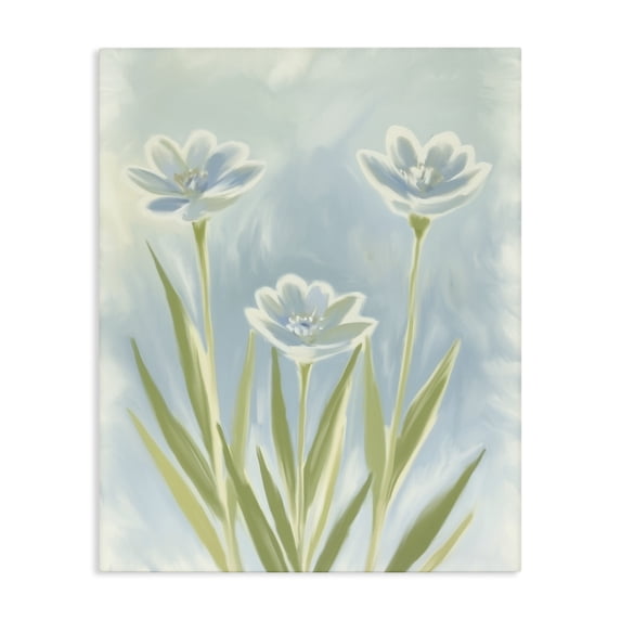 Stupell Industries Contemporary Three Blue Petals Canvas Art, 30 x 40, by Kim Allen