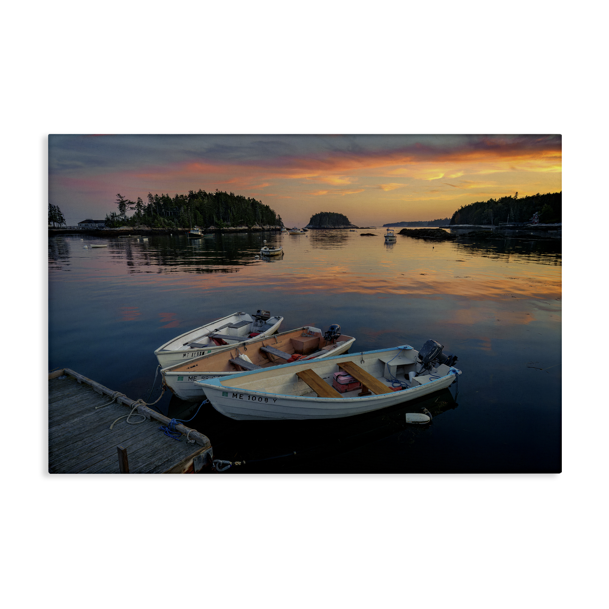 Stupell Industries Three Boats at Sunset Nautical & Beach Photography Wrapped Canvas Art Print Wall Art, 30 x 20