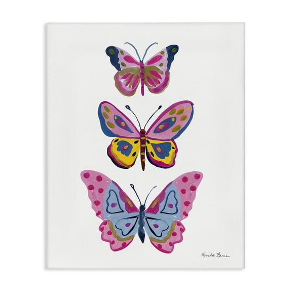 Stupell Industries Three Butterfly Trio Insects Painting Wrapped Canvas Art Print Wall Art, 36 x 48