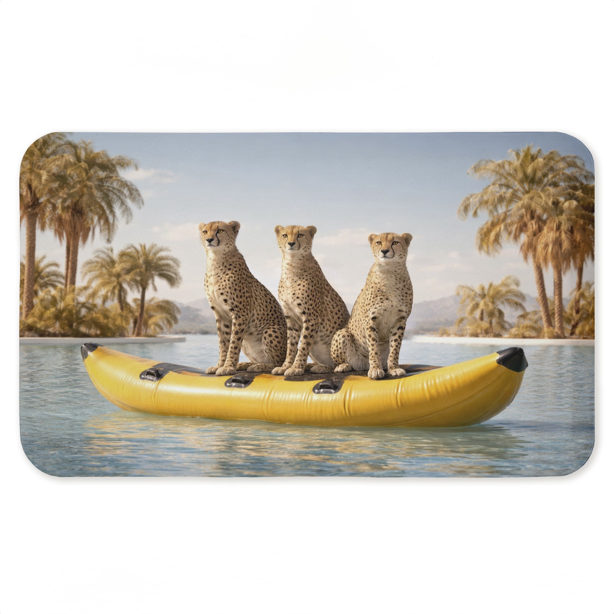 Stupell Industries Three Cheetahs on Lake Printed Anti-Fatigue Floor Mat, design by Ziwei Li