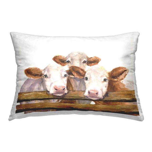 Stupell Industries Three Cow Friends Decorative Printed Throw Pillow Design by George Dyachenko.