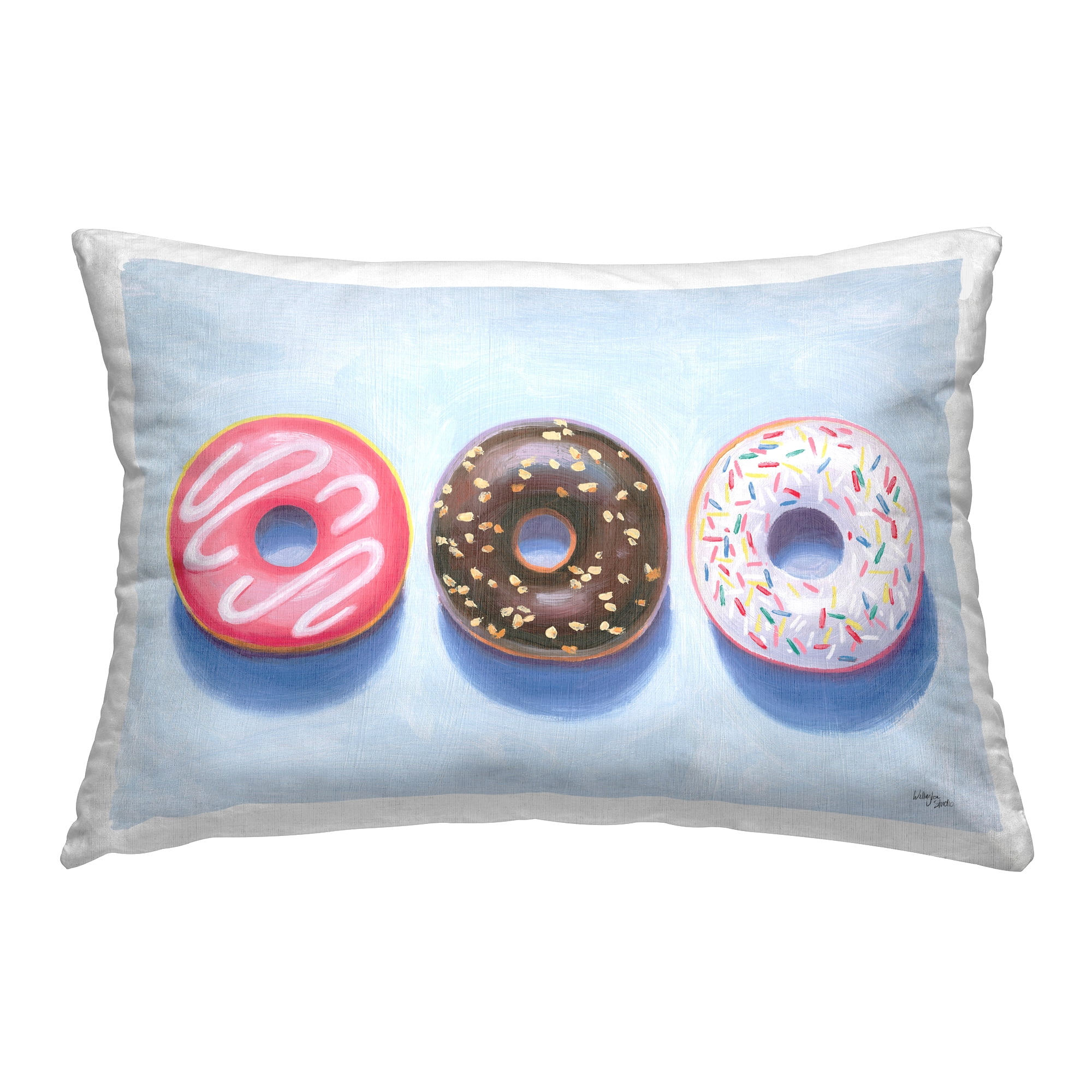 Stupell Industries Three Doughnuts Trio Decorative Printed Throw Pillow Design by Wild Apple.