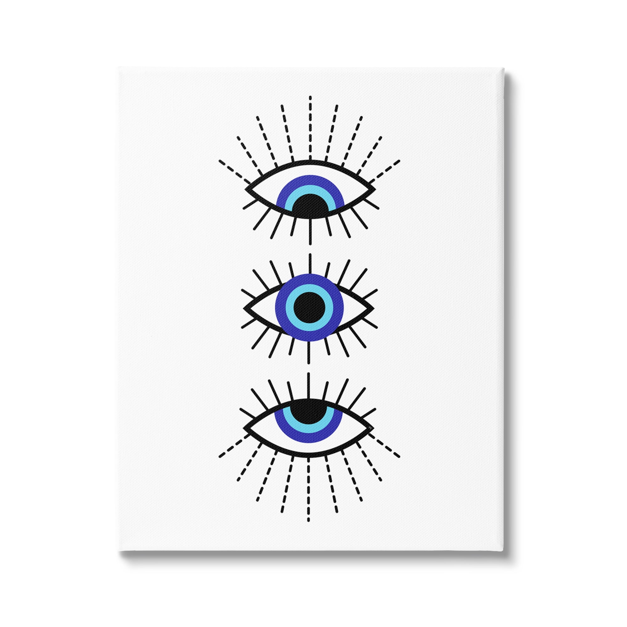 Stupell Industries Three Evil Eyes Pattern Abstract Painting Gallery Wrapped Canvas Art Print Wall Art, 16 x 20