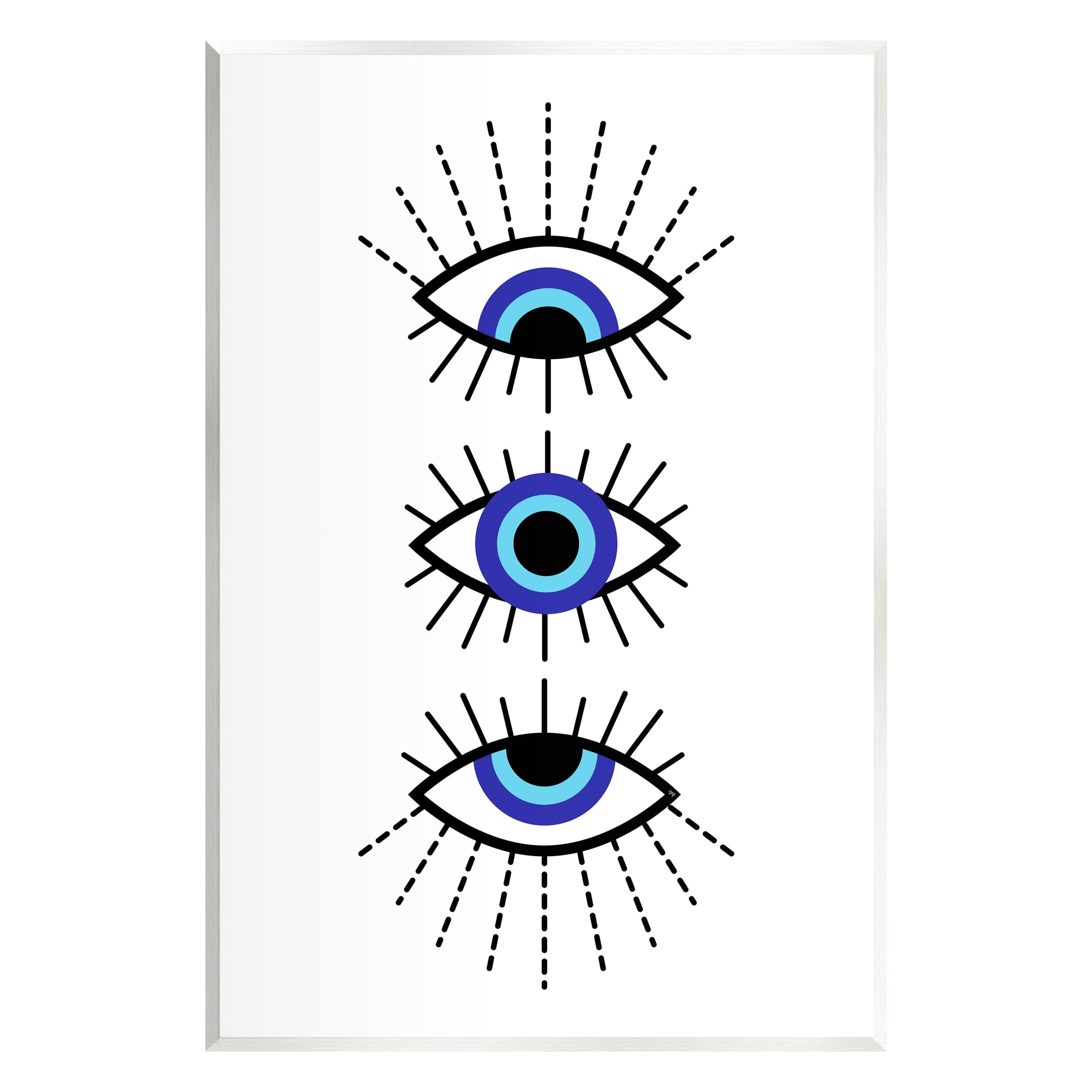 Stupell Industries Three Evil Eyes Pattern Abstract Painting Unframed Art Print Wall Art, 13 x 19