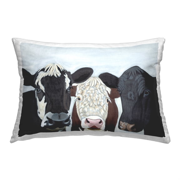 Stupell Industries Three Farmhouse Cows Decorative Printed Throw Pillow, 14 x 20