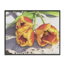 Stupell Industries Three Of A Kind Botanical & Floral Painting Black Framed Art Print Wall Art, 14 x 11