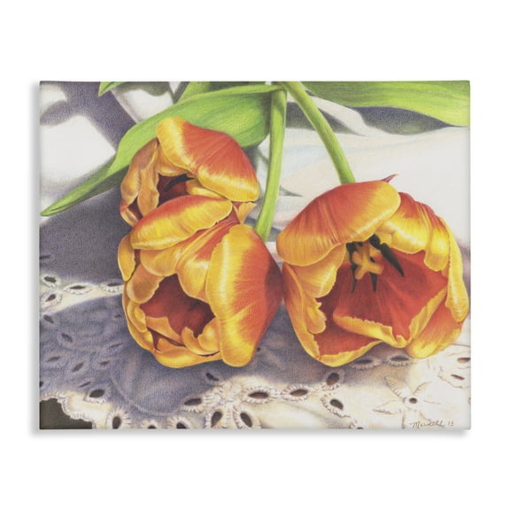 Stupell Industries Three Of A Kind Botanical & Floral Painting Gallery Wrapped Canvas Art Print Wall Art, 20 x 16