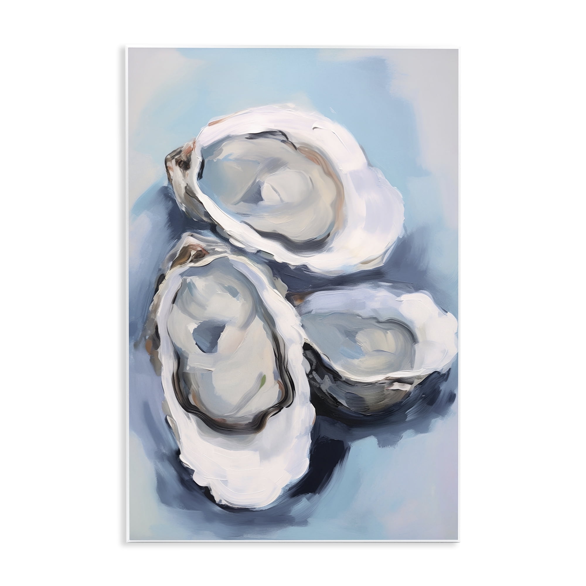 Stupell Industries Three Oyster Seashells Animals & Insects Painting Unframed Art Print Wall Art, 10 x 15