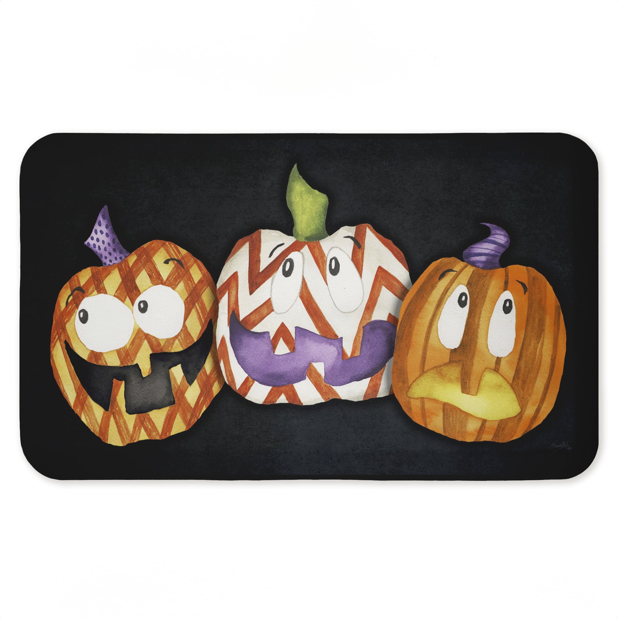 Stupell Industries Three Patterned Pumpkins Printed Anti-Fatigue Floor Mat, design by Elizabeth Medley