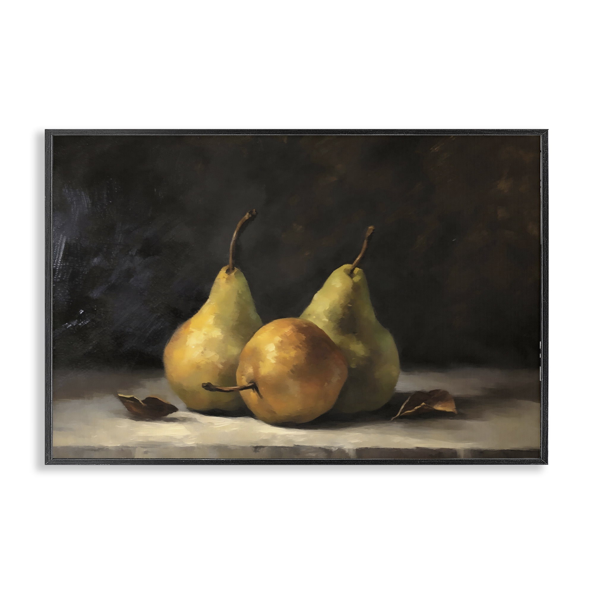 Stupell Industries Three Pears on Marble Black Framed Giclee Art, design by Creative Studio