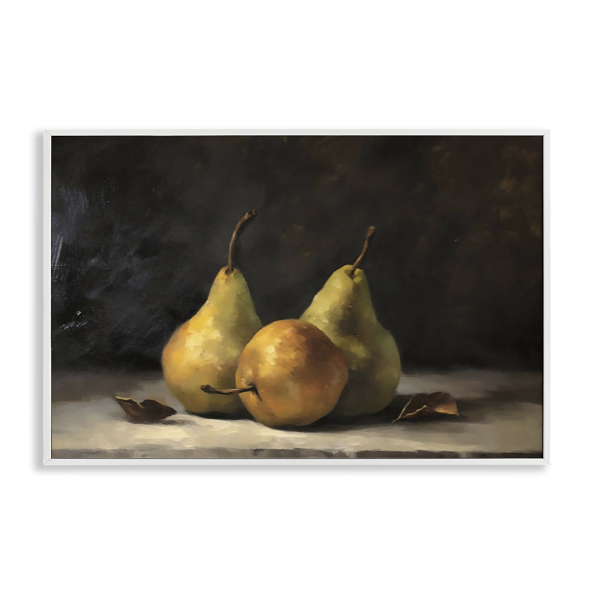 Stupell Industries Three Pears on Marble White Framed Giclee Art, design by Creative Studio
