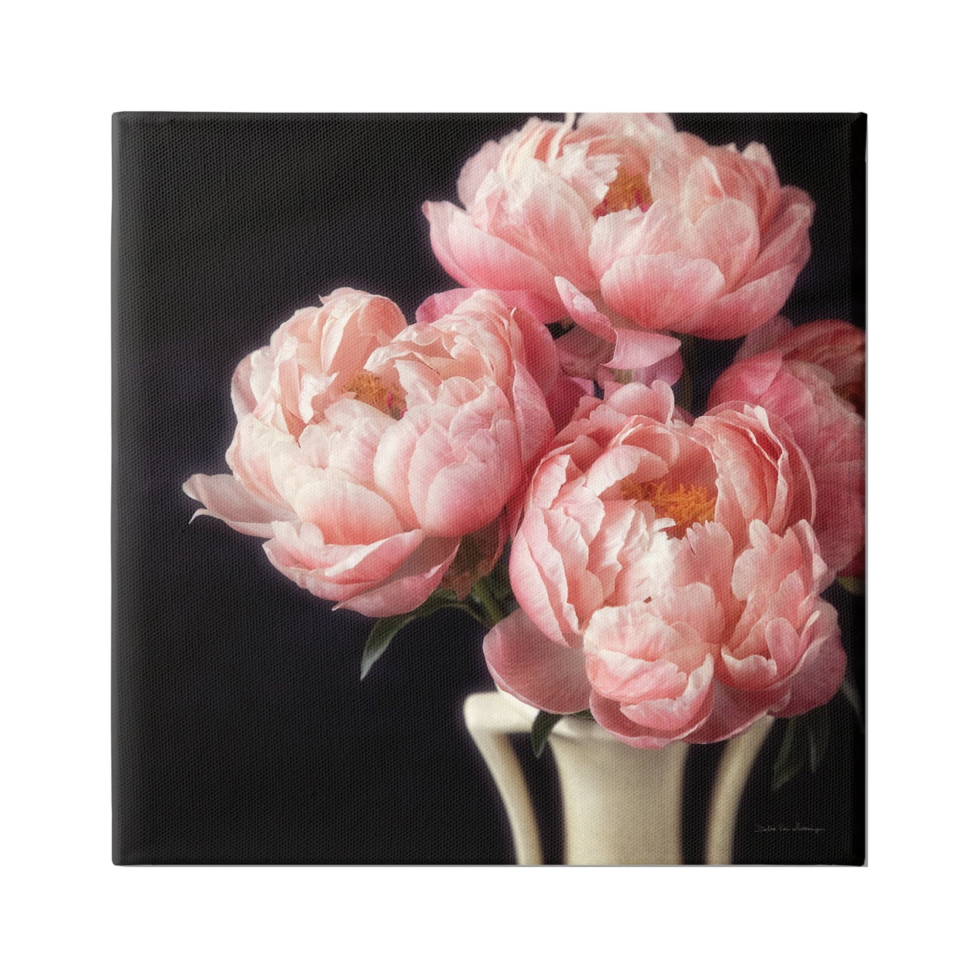 Stupell Industries Three Peonies Photography Botanical & Floral Photography Gallery Wrapped Canvas Art Print Wall Art, 24 x 24