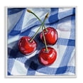 thumbnail image 1 of Stupell Industries Traditional Three Picnic Cherries on Gingham White Framed Giclee Art, 17 x 17, by Kate Jarvik Birch, 1 of 8