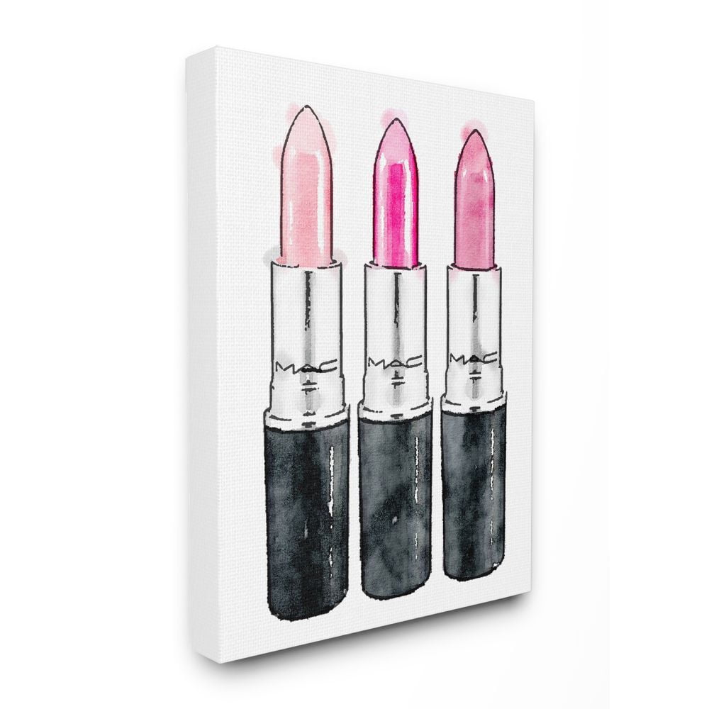 Stupell Industries Three Pink Lipsticks Canvas Wall Art by Amanda Greenwood