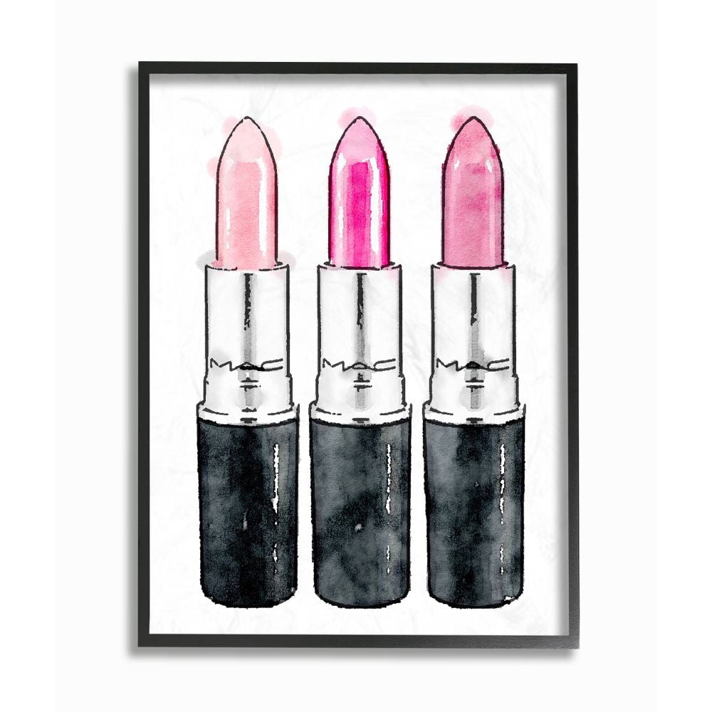 Stupell Industries Three Pink Lipsticks Framed Wall Art by Amanda Greenwood