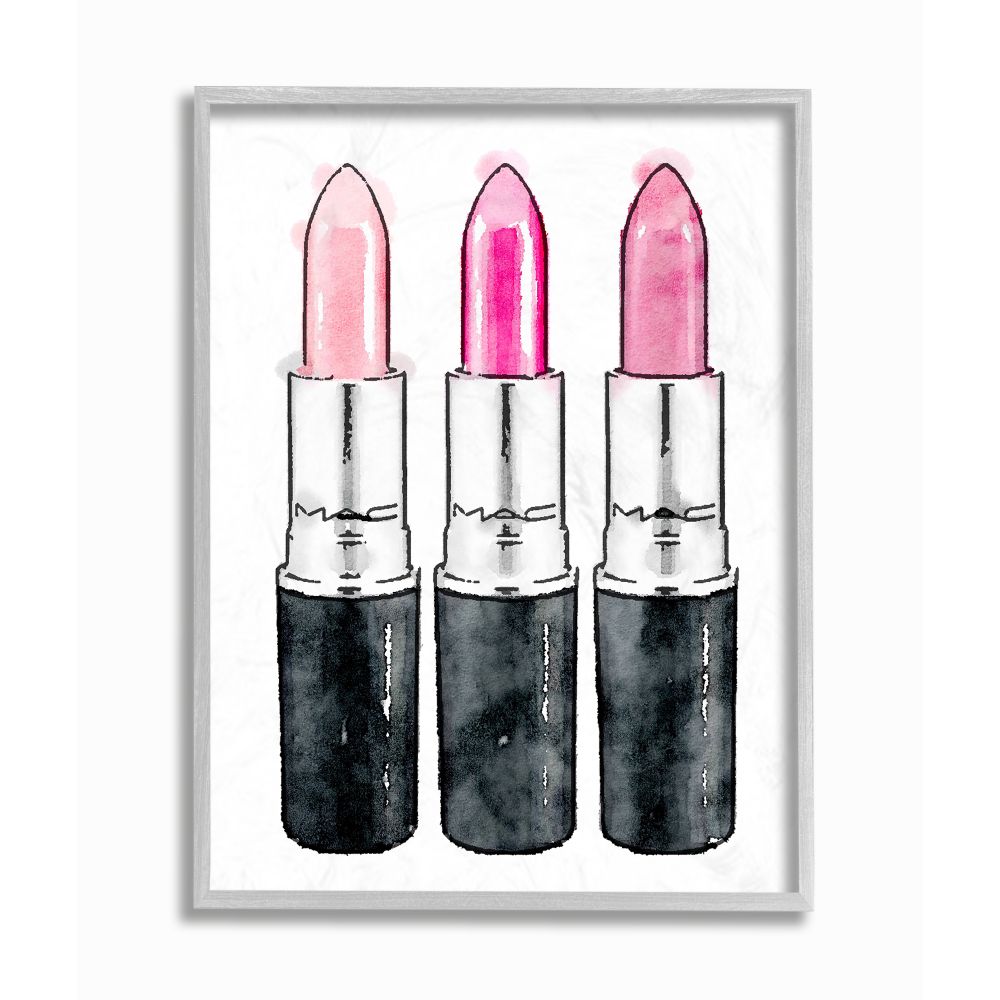 Stupell Industries Three Pink Lipsticks Framed Wall Art by Amanda Greenwood