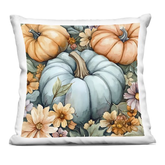 Stupell Industries Three Pumpkins & Florals Decorative Printed Throw Pillow, design by Creative Studio