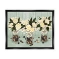 thumbnail image 1 of Stupell Industries Three Rose Bouquets Scattered Rocks Flower Arrangement Graphic Art Jet Black Floating Framed Canvas Print Wall Art, Design by Ziwei Li, 1 of 6