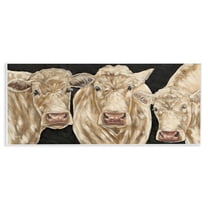 Stupell Industries Three Sheep on Black Animals Painting Unframed Art Print Wall Art, 17 x 7