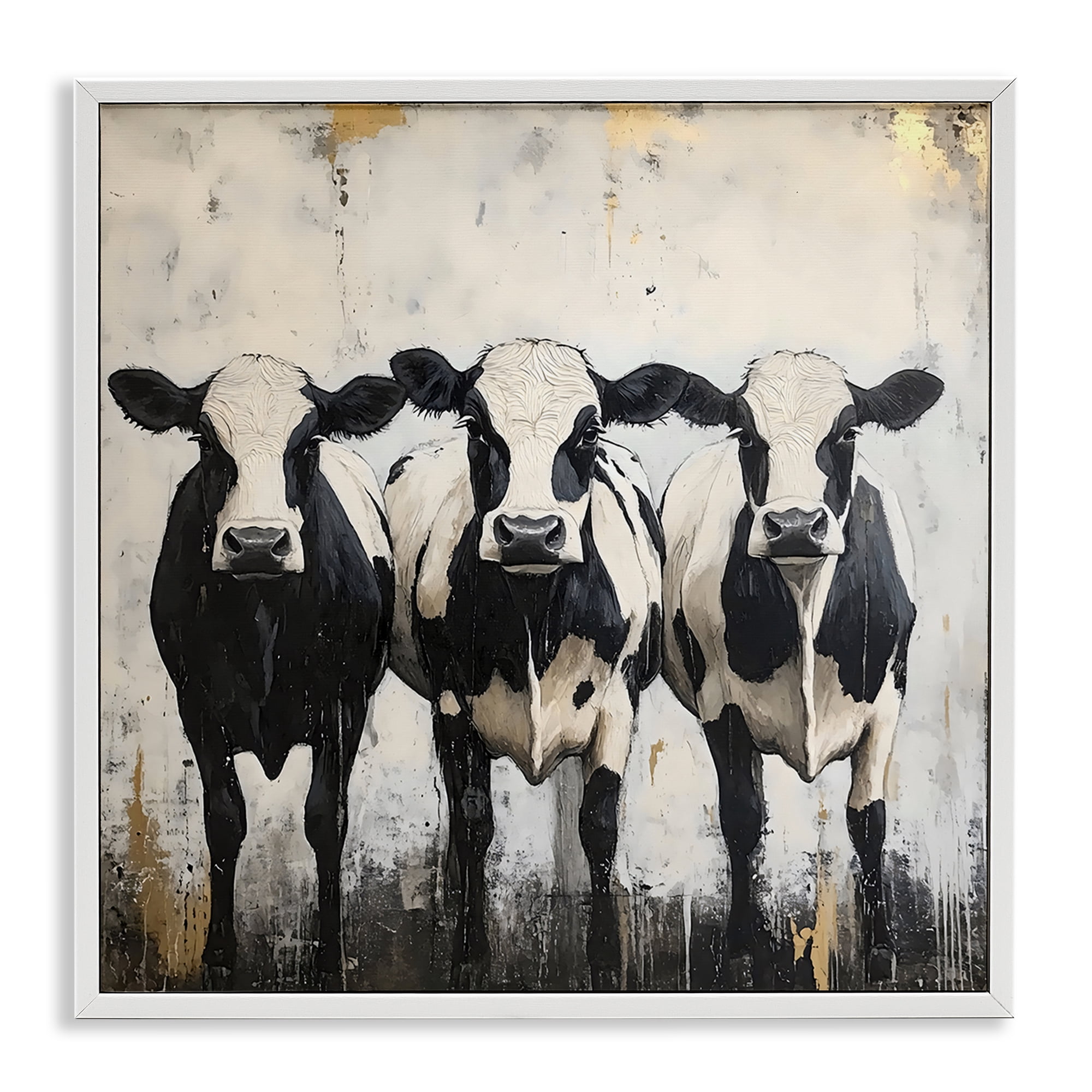 Stupell Industries Three Spotted Cows White Framed Giclee Art, design by Creative Studio