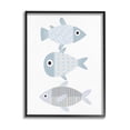 thumbnail image 1 of Stupell Industries Three Whimsical Patterned Fish Sea Life Graphic Art Black Framed Art Print Wall Art, Design by Kim Allen, 1 of 7