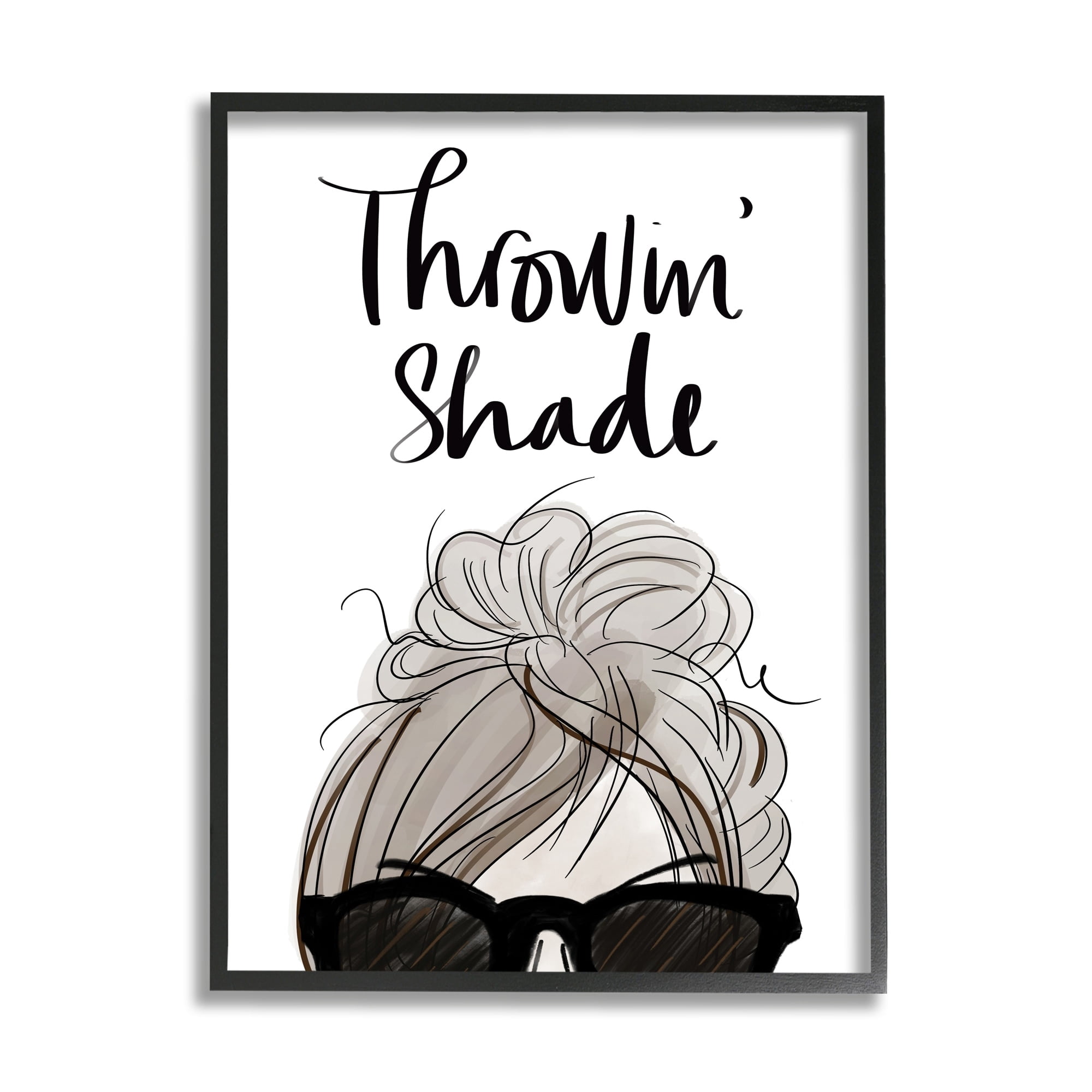 Stupell Industries Throwin' Shade Phrase Woman in Sunglasses,16 x 20,Designed by Anna Quach