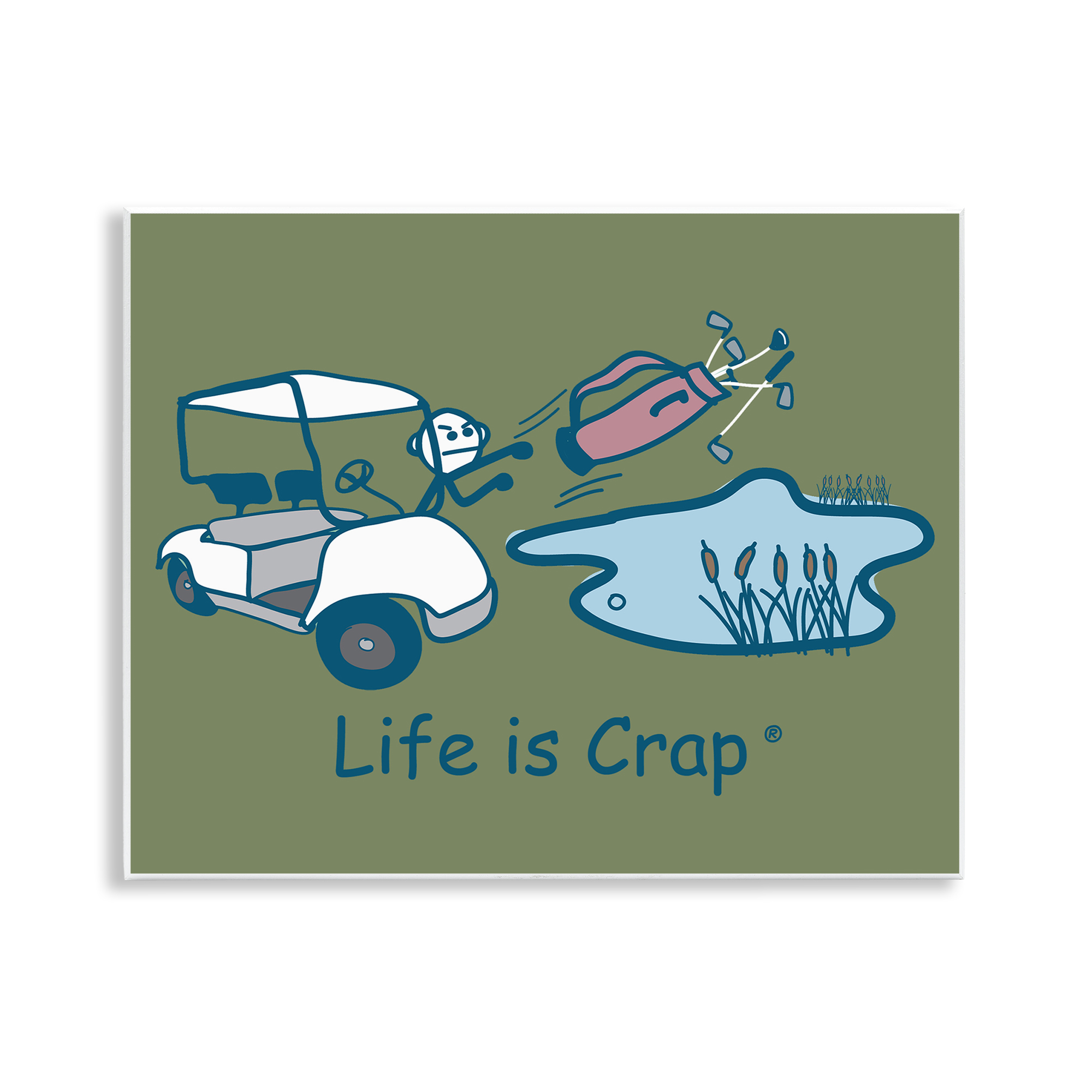 Stupell Industries Throwing Golf Clubs Novelty & Humor Painting Unframed Art Print Wall Art, 14 x 11