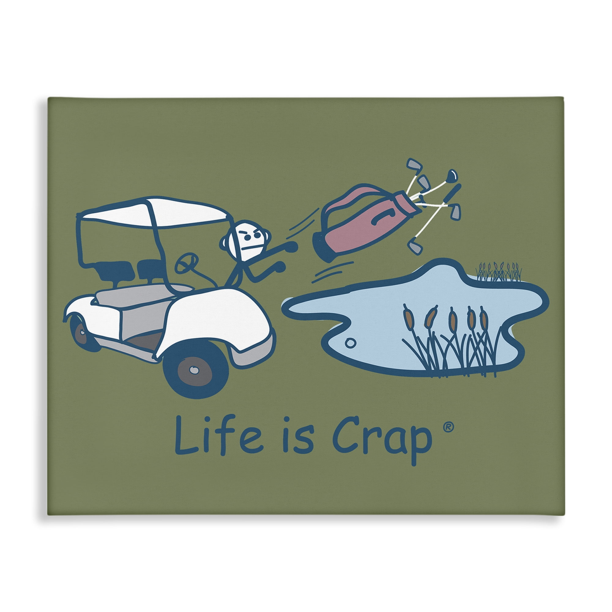 Stupell Industries Throwing Golf Clubs Novelty & Humor Painting Wrapped Canvas Art Print Wall Art, 48 x 36