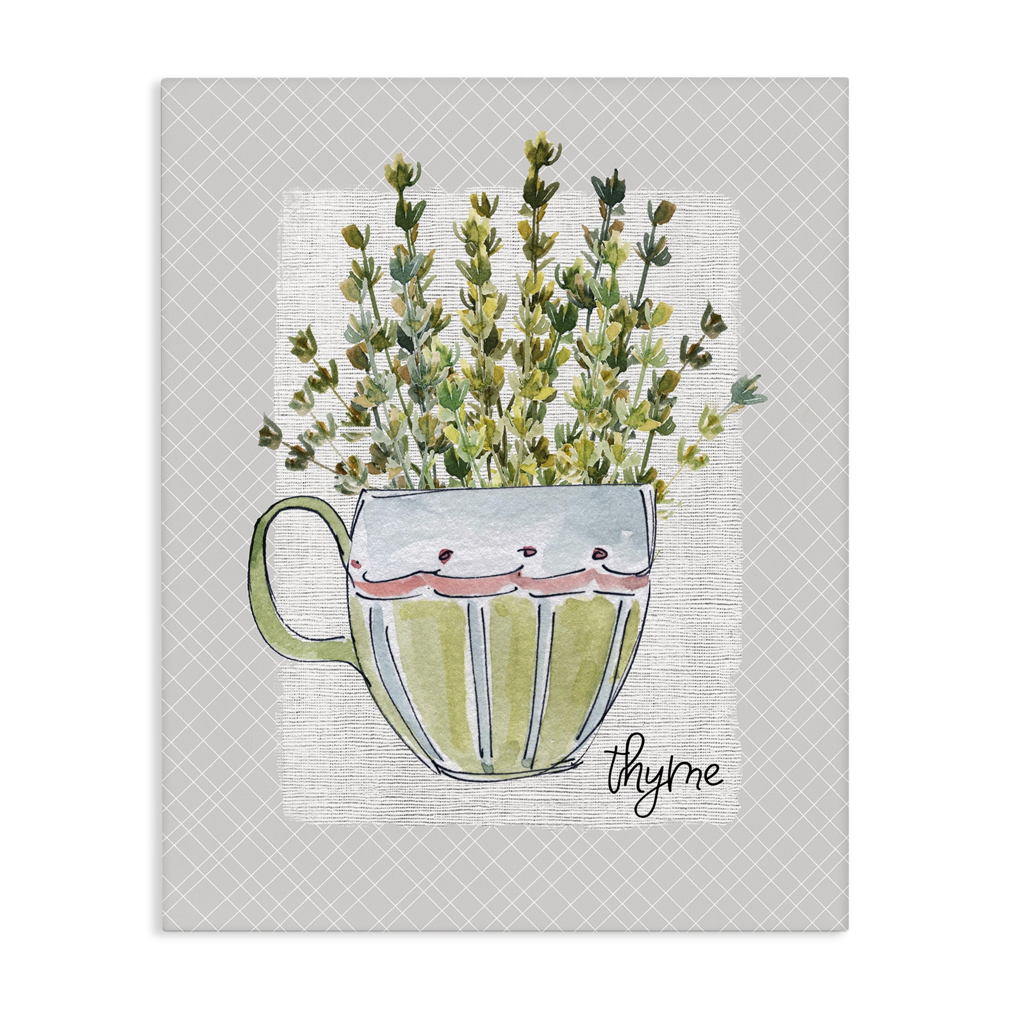 Stupell Industries Thyme Herb Mug Canvas Wall Art, design by Livi Finn