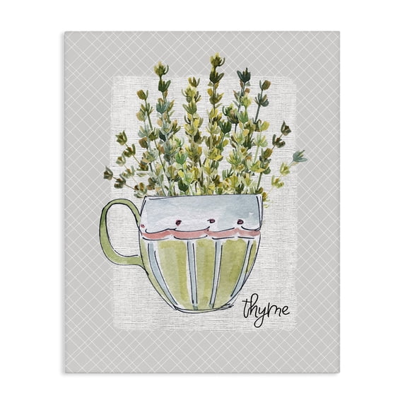 Stupell Industries Farmhouse Thyme Herb Mug Canvas Art, 16 x 20, by Livi Finn
