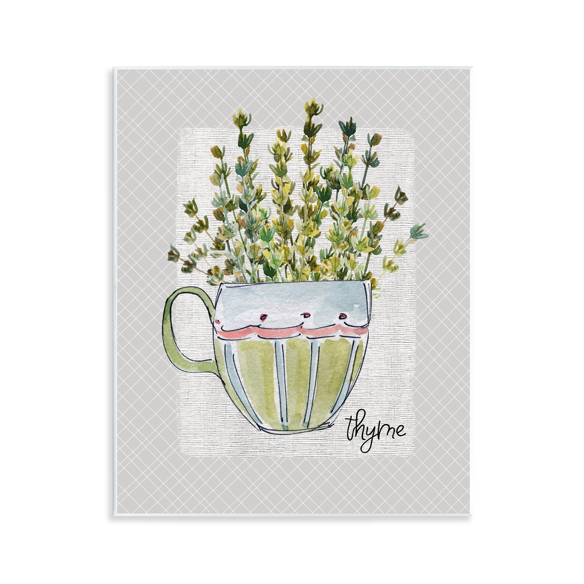 Stupell Industries Thyme Herb Mug Wall Plaque Art, design by Livi Finn