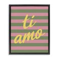 thumbnail image 1 of Stupell Industries Mid-Century Ti Amo Pink Green Stripes Black Floating Frame Canvas Art, 17 x 21, by SD Graphics Studio, 1 of 8
