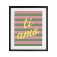 thumbnail image 1 of Stupell Industries Mid-Century Ti Amo Pink Green Stripes Black Framed Print Under Glass, 13 x 16, by SD Graphics Studio, 1 of 8