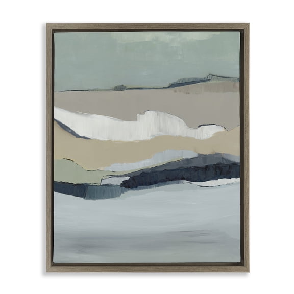 Stupell Industries Tidal Terrain Abstraction Brown Framed Floater Canvas Wall Art design by Jacob Q, 21 x 17