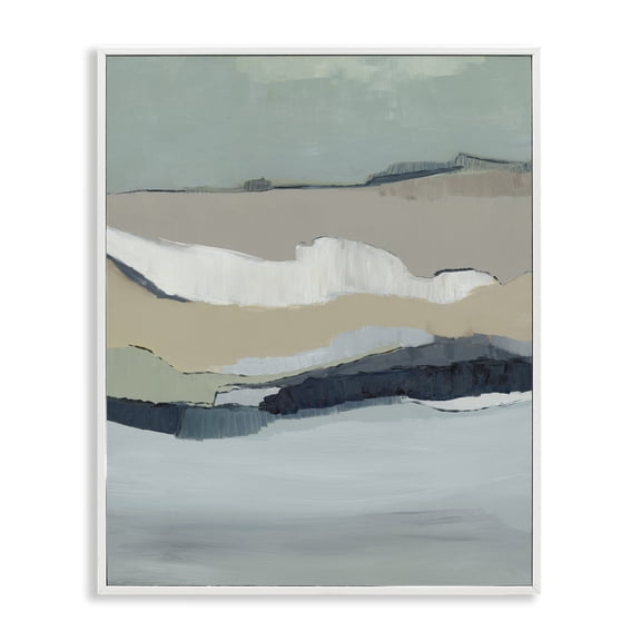 Stupell Industries Tidal Terrain Abstraction White Framed Giclee Art design by Jacob Q, 30 x 24