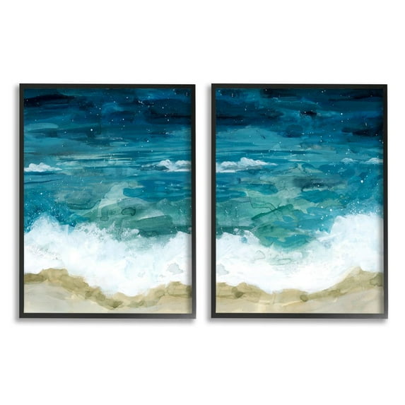 Stupell Industries Tide Crash to Shore Nautical Beach Watercolor Designed by Grace Popp