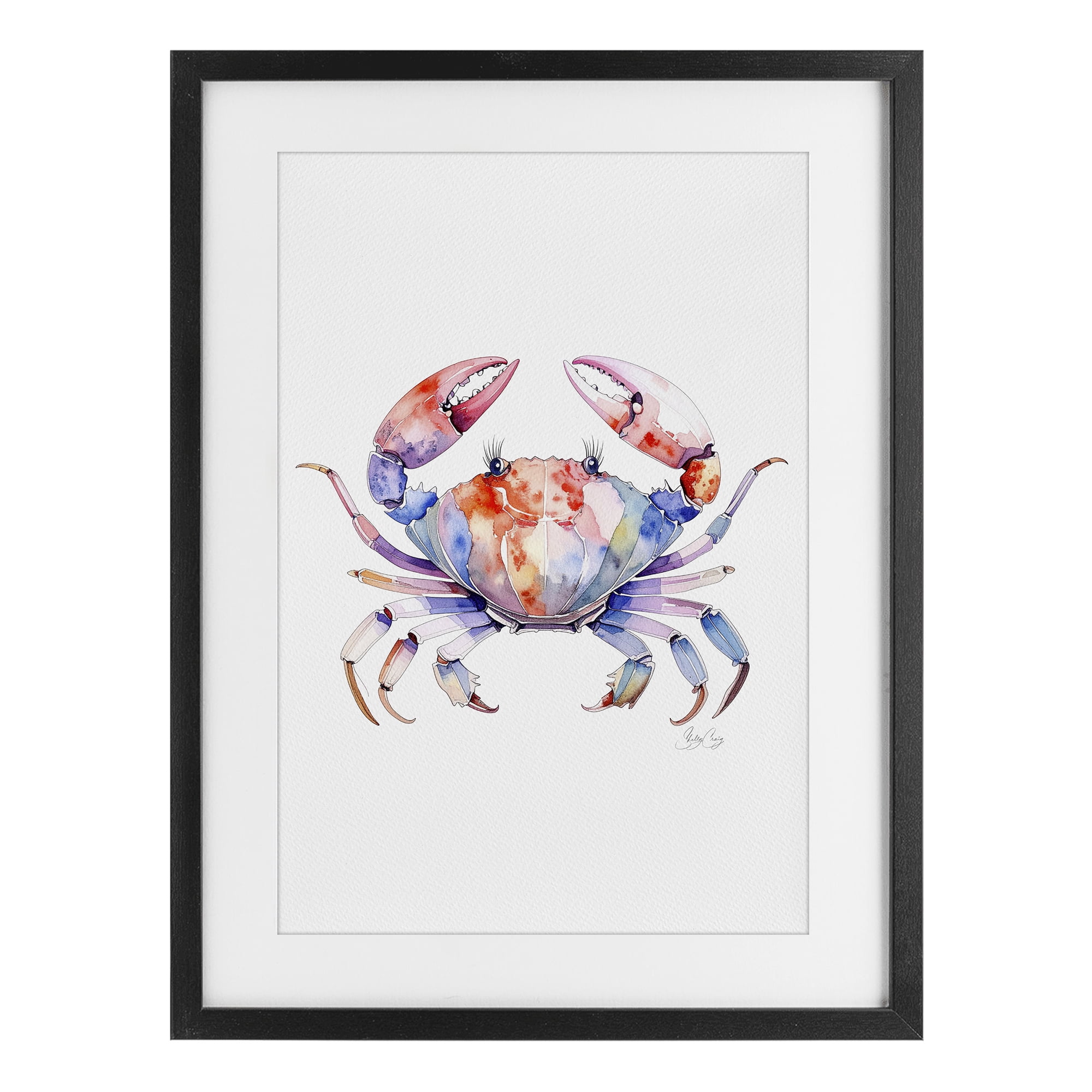Stupell Industries Tide Dancer Crab Black Framed Print Under Glass, design by Shelly Craig